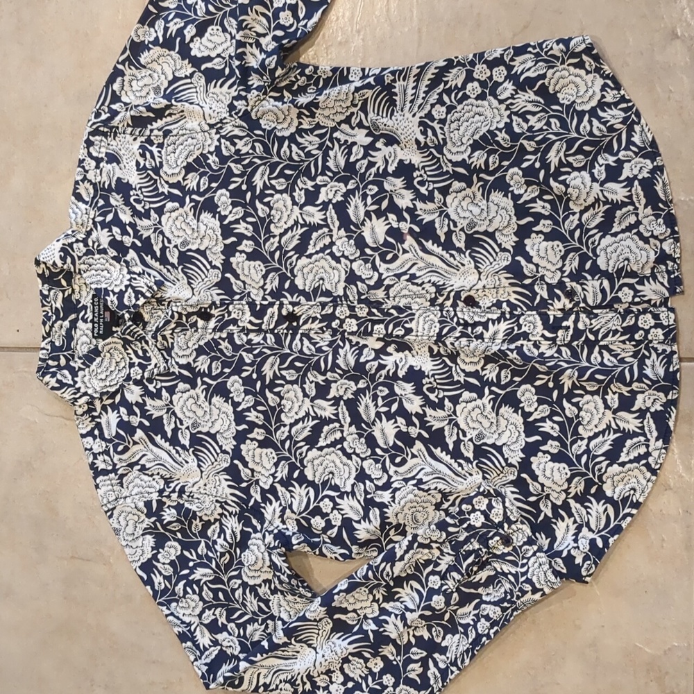 Polo Jeans Co Ralph Lauren Floral Button Down Shirt Size Medium